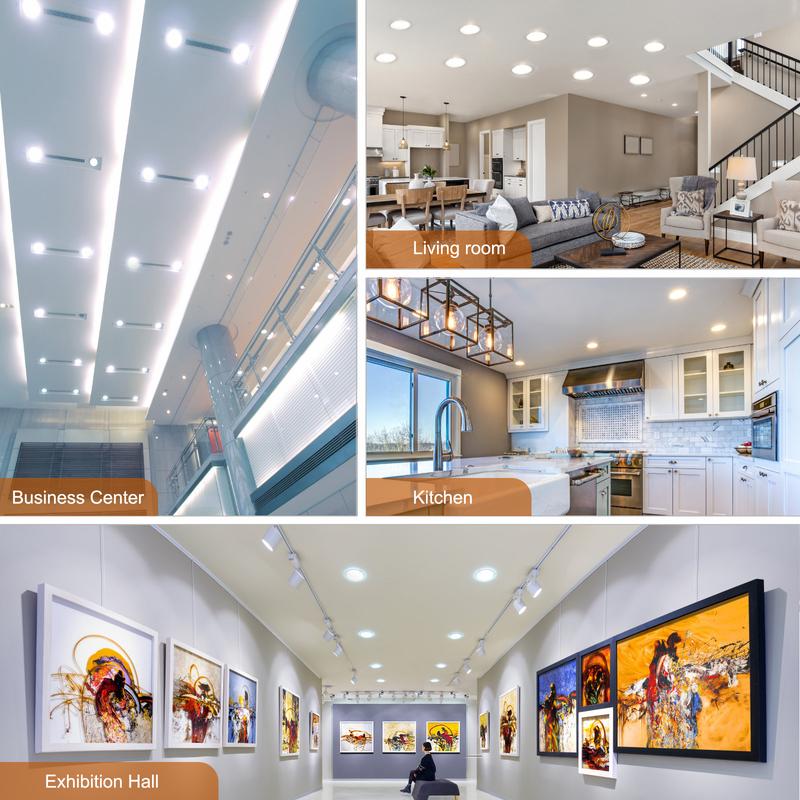6 Inch 5 CCT Led Recessed Ceiling Light With Junction Box, 2700k/ 3000k/ 3500k/ 4000k/ 5000k, 1050lm, 12w Equivalent To 110w, High Brightness Dimmable Pot Light Downlight, Energy Star.