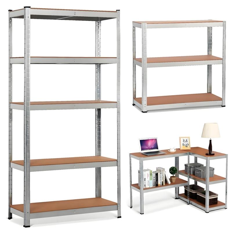 Estantería con 5 Baldes - Capacidad de 875 kg, 183 cm de Altura, 91 cm de Ancho y 46 cm de Profundidad - Estructura de Acero Galvanizado, Perfecta para Cocina, Oficina, Garaje y Más-1001/HY