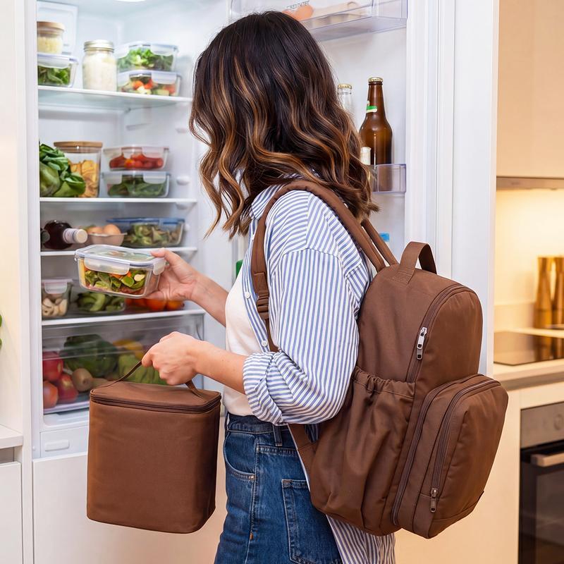 Mochila 32L para Laptop 15.6", con Lonchera Térmica Desmontable, Impermeable para Trabajo y Viaje