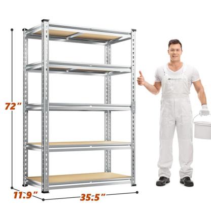 Estantería metálica de 5 niveles ajustable para garaje, almacenamiento duradero para taller, despensa o sótano, organizador de acero.