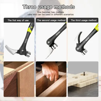 Martillo de Garra de 16 oz con Inicio Magnético de Clavos – Garra para Desgarrar, Cabeza de Acero Forjado, Mango TPR Antishock, Herramienta Resistente para Construcción y DIY