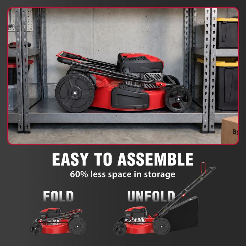 Cortadora de Césped a Gas de 18", Motor OHV de 144 cc de 4 Tiempos, Empuje Manual, Función 2 en 1/3 en 1, Triturado, Bolsa y Descarga Lateral, Ajuste de Altura de 5/6 Niveles, Uso Rudo para Jardines Pequeños (DV8618C/DV8618P)
