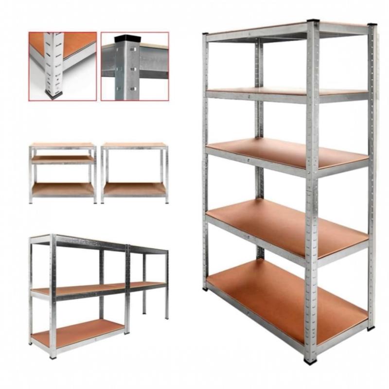 Estantería con 5 Baldes - Capacidad de 875 kg, 183 cm de Altura, 91 cm de Ancho y 46 cm de Profundidad - Estructura de Acero Galvanizado, Perfecta para Cocina, Oficina, Garaje y Más-1001/HY