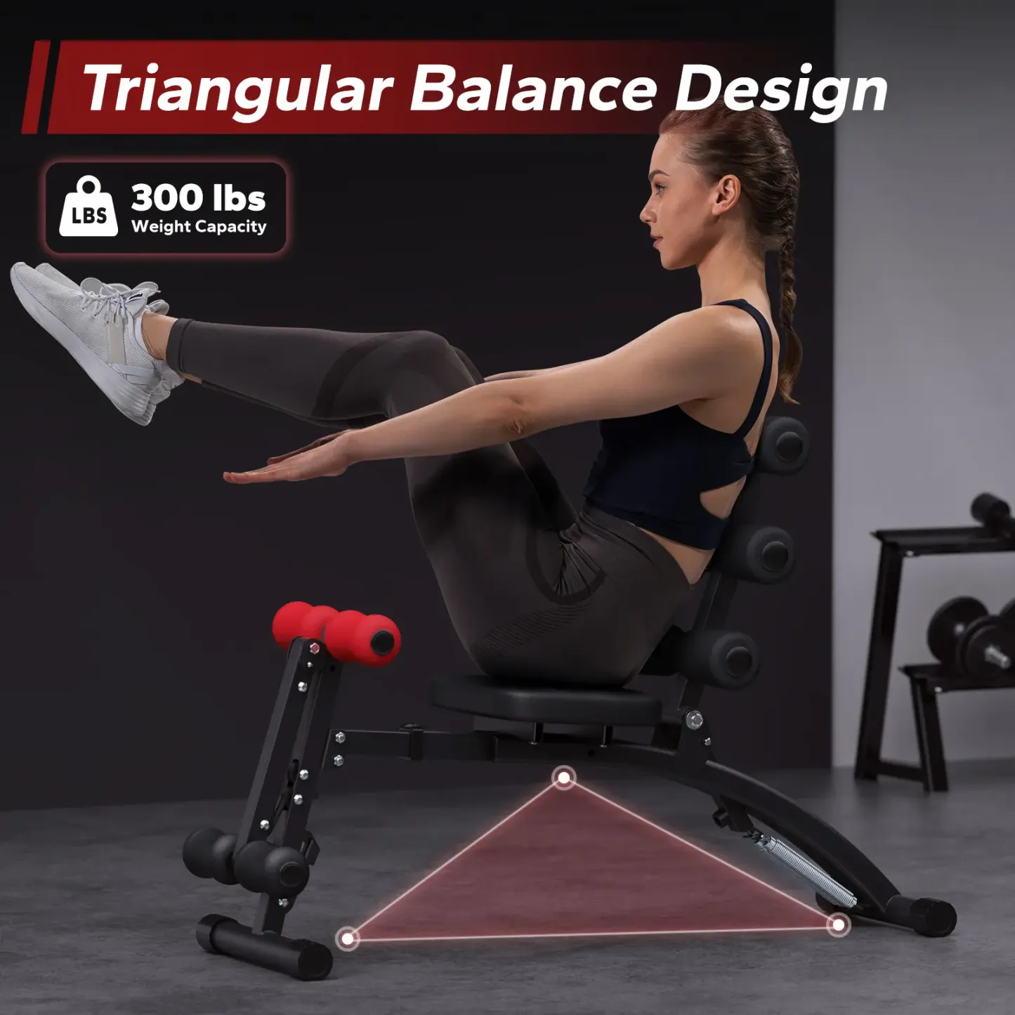 Banco de Pesas Ajustable para Entrenamiento Completo – Banco de Press para Gimnasio en Casa, Máquina de Ejercicio para Abdomen, Brazos y Piernas