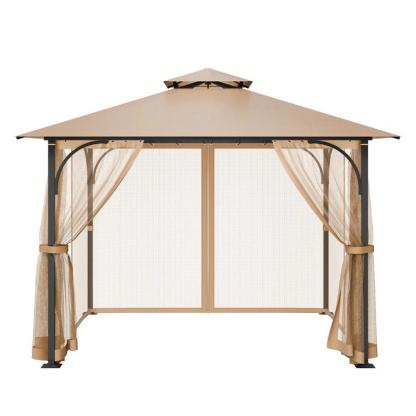 Red de repuesto para sombrilla (solo red), compatible con la mayoría de las sombrillas de 3×3 m (10 x 10 x 7 pies), red de jardín exterior, panel lateral de malla de 4 puertas, red antiinsectos para patio con doble cremallera, solo red