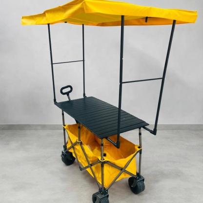 Carrito Multiusos Plegable con Toldo y Ruedas – Estación Móvil para Eventos, Negocios y Picnic