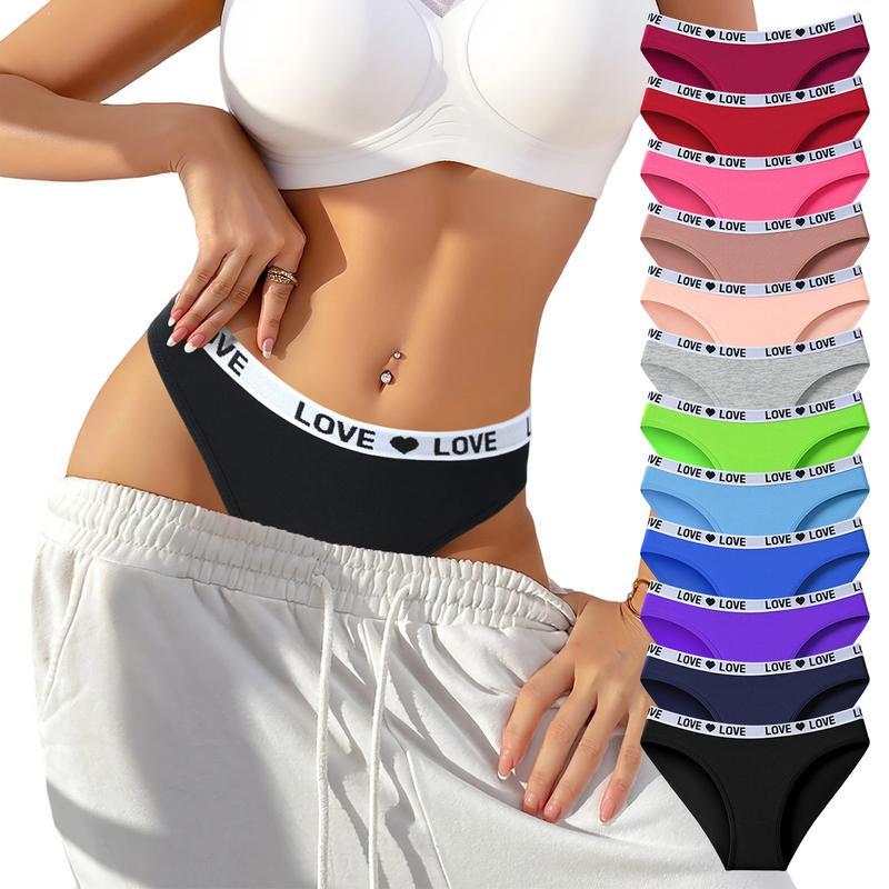 12 Piezas Panties Hipster de Algodón para Mujer – Suaves, Transpirables, Uso Diario, Deportivos y Básicos de Lencería