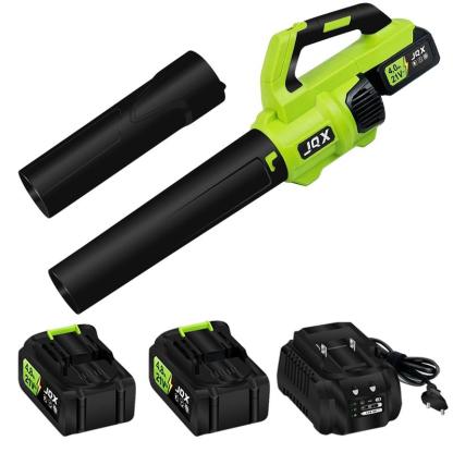 Sopladora eléctrica inalámbrica / sopladora de nieve, batería 21V 4000mAh, cargador rápido, motor turbo de doble velocidad, 2 marchas, diseño ergonómico, eficiente para limpiar hojas, nieve y polvo.