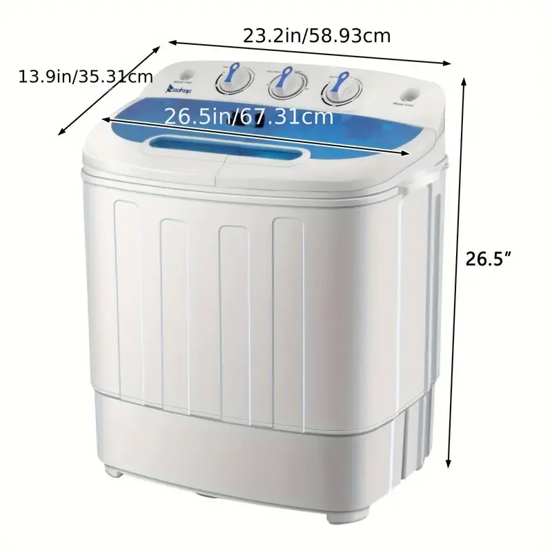 Lavadora portátil compacta de 13.4 libras Mini Twin Tub con bomba de desagüe