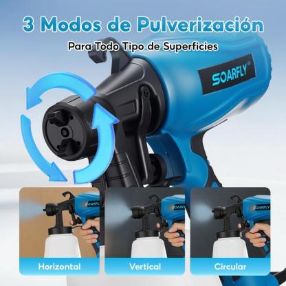 izador de Pintura Multipropósito con 3 Modos de Pulverización y 5 Boquillas para Casas, Paredes, Muebles, Cercas