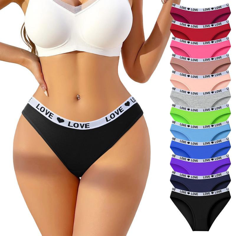 12 Piezas Panties Hipster de Algodón para Mujer – Suaves, Transpirables, Uso Diario, Deportivos y Básicos de Lencería