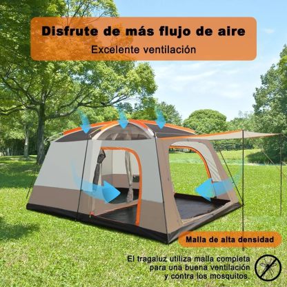 UNIFULL Casa de Campaña, Tienda de Campaña para 5-8 Personas, Montaje Rápido, Impermeable, Portátil, 3,2x2x2,2 m