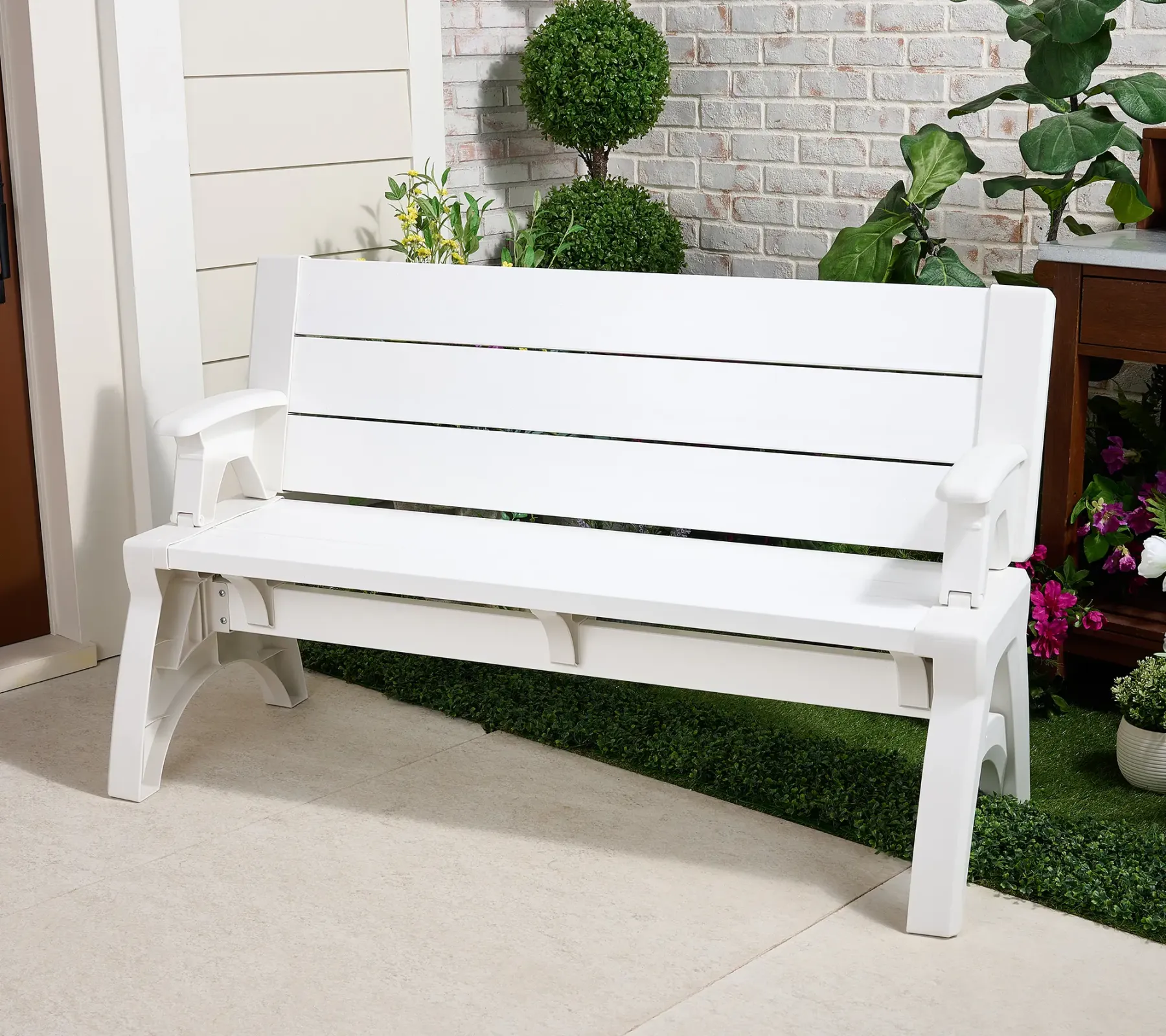 Banco Convertible Gen II XL – Serie Diseñador, de Banco a Mesa, Muebles Modernos para Patio y Exterior