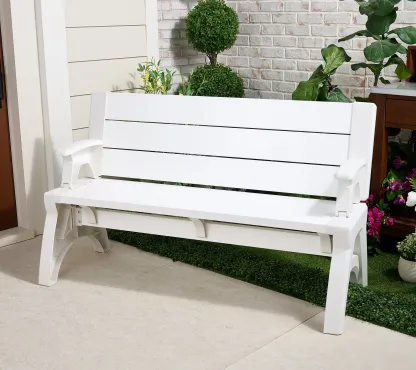 Banco Convertible Gen II XL – Serie Diseñador, de Banco a Mesa, Muebles Modernos para Patio y Exterior