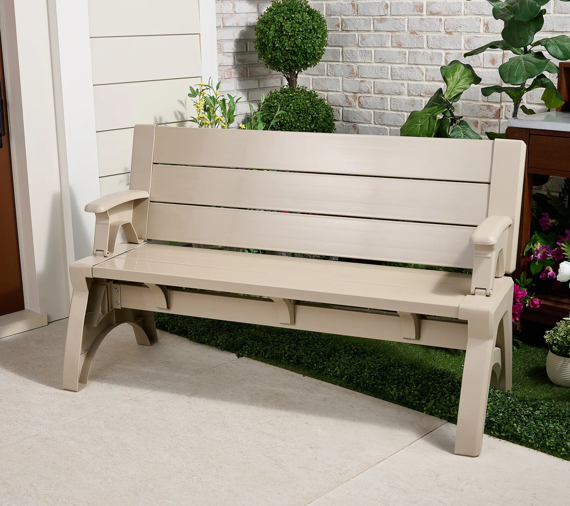 Banco Convertible Gen II XL – Serie Diseñador, de Banco a Mesa, Muebles Modernos para Patio y Exterior