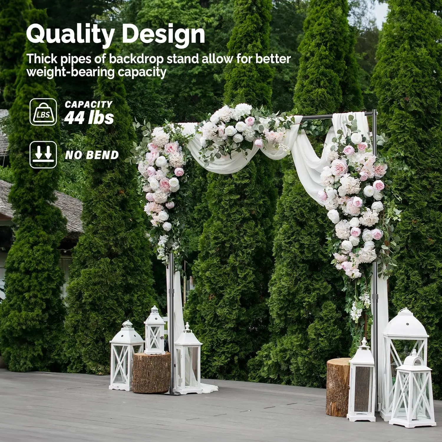 Soporte para Fondos Fotográficos, Kit Ajustable 8x10 ft, Soporte Resistente con Base de Acero para Fotografía, Estudio de Foto y Video, Cumpleaños, Bodas