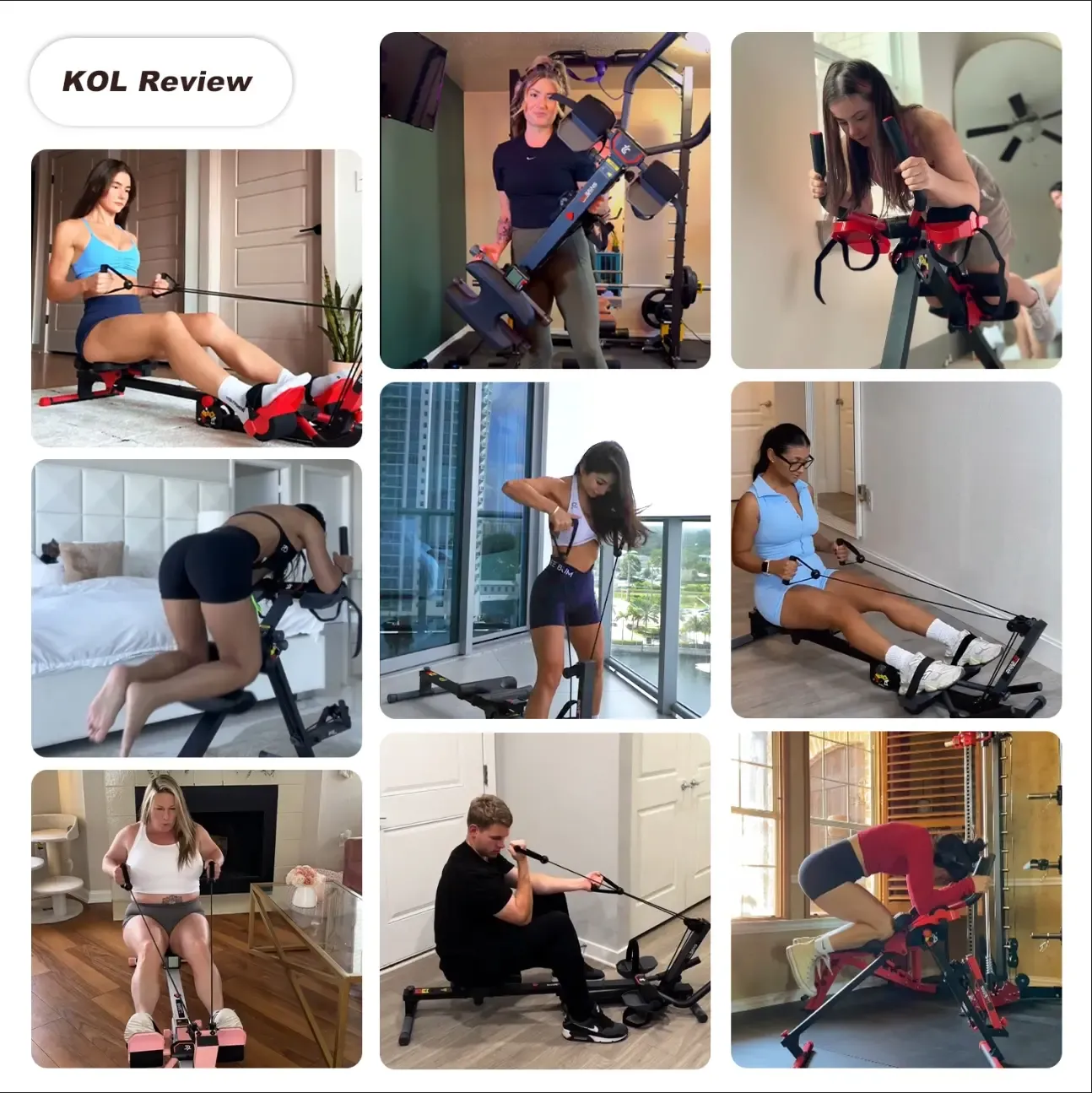 Entrenador abdominal 3 en 1 y máquina de remo Pro con bandas de resistencia | Máquina de ejercicio plegable para entrenamiento de cuerpo completo y tonificación muscular, equipo de gimnasio en casa, rueda abdominal, ab roller.