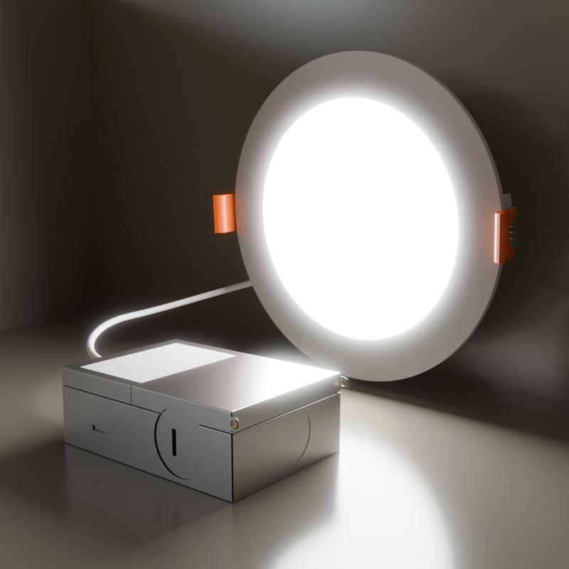 6 Inch 5 CCT Led Recessed Ceiling Light With Junction Box, 2700k/ 3000k/ 3500k/ 4000k/ 5000k, 1050lm, 12w Equivalent To 110w, High Brightness Dimmable Pot Light Downlight, Energy Star.