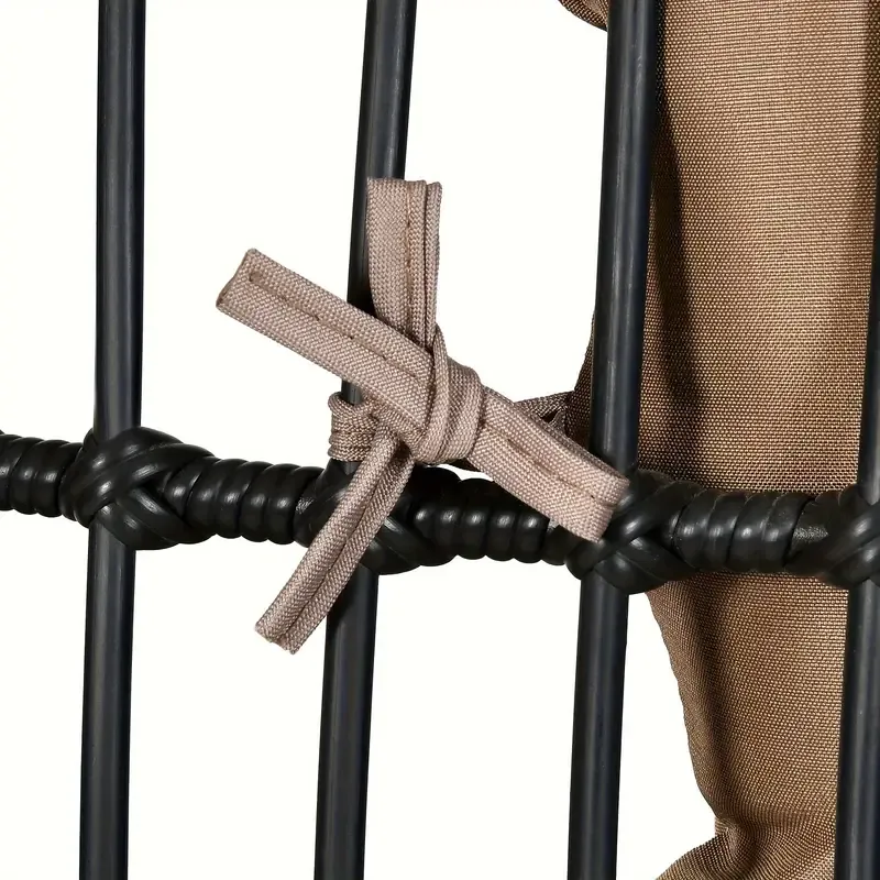 Silla Huevo para Exteriores Phabules con Otomana, Silla de Canasta de Mimbre para Patio con Soporte y Cojín Marrón Silla Capullo