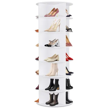 Organizador de Zapatos 360° Rotatorio de 7 Niveles, Capacidad para 24-28 Pares de Zapatos, Estante Redondo Giratorio para Entrada, Sala de Estar o Pasillo