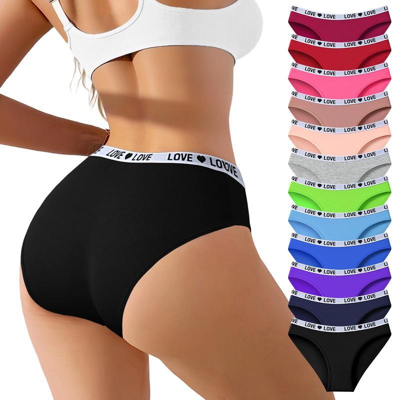 12 Piezas Panties Hipster de Algodón para Mujer – Suaves, Transpirables, Uso Diario, Deportivos y Básicos de Lencería
