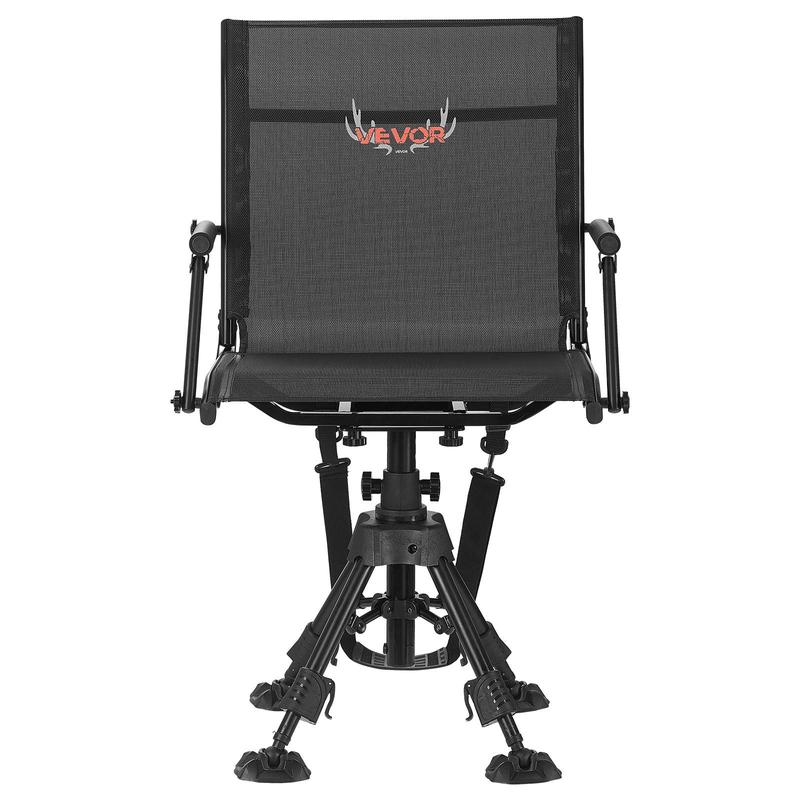 Silla de Caza Plegable 360° con Giro Silencioso, Estructura de Acero Resistente, Altura Ajustable, Capacidad 350 lb, Ligera y Portátil para Pesca, Camping y Exteriores