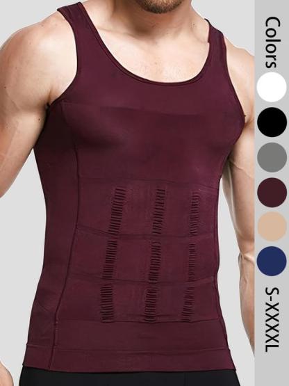 Camiseta sin mangas de compresión para hombre — Ajuste ceñido, moldeadora y transpirable — Chaleco elástico y elegante para entrenamiento y uso diario — Estilo moderno