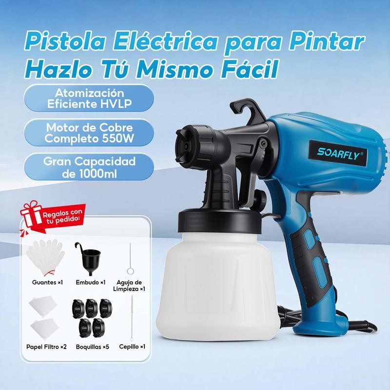 izador de Pintura Multipropósito con 3 Modos de Pulverización y 5 Boquillas para Casas, Paredes, Muebles, Cercas