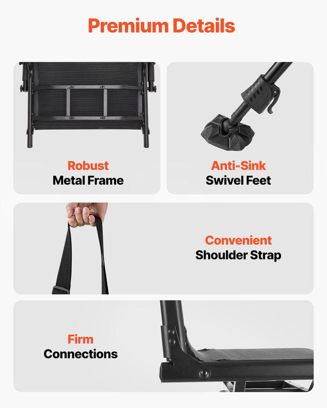 Silla de Caza Plegable 360° con Giro Silencioso, Estructura de Acero Resistente, Altura Ajustable, Capacidad 350 lb, Ligera y Portátil para Pesca, Camping y Exteriores