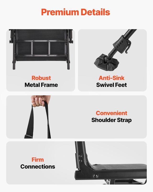 Silla de Caza Plegable 360° con Giro Silencioso, Estructura de Acero Resistente, Altura Ajustable, Capacidad 350 lb, Ligera y Portátil para Pesca, Camping y Exteriores