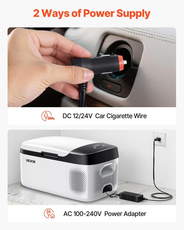 Refrigerador Portátil para Auto, Enfriador Eléctrico con Compresor 12/24V DC y 100-240V AC, Control por APP, Congelador de 16 QT para RV, Camping, Barco y Pesca