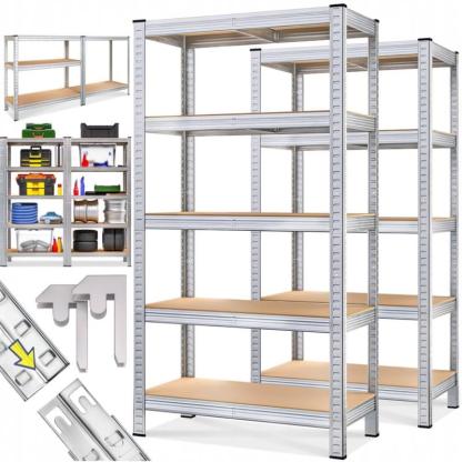 Estantería con 5 Baldes - Capacidad de 875 kg, 183 cm de Altura, 91 cm de Ancho y 46 cm de Profundidad - Estructura de Acero Galvanizado, Perfecta para Cocina, Oficina, Garaje y Más-1001/HY