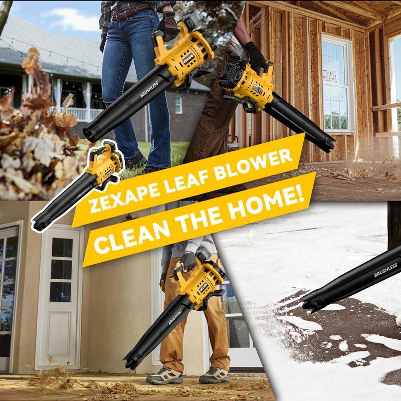 Sopladora Inalámbrica sin Batería, Motor Sin Escobillas, Compatible con Baterías DeWalt 20V, Milwaukee 18V y Makita 18V, 480 CFM, 6 Velocidades, Pantalla Digital para Jardín