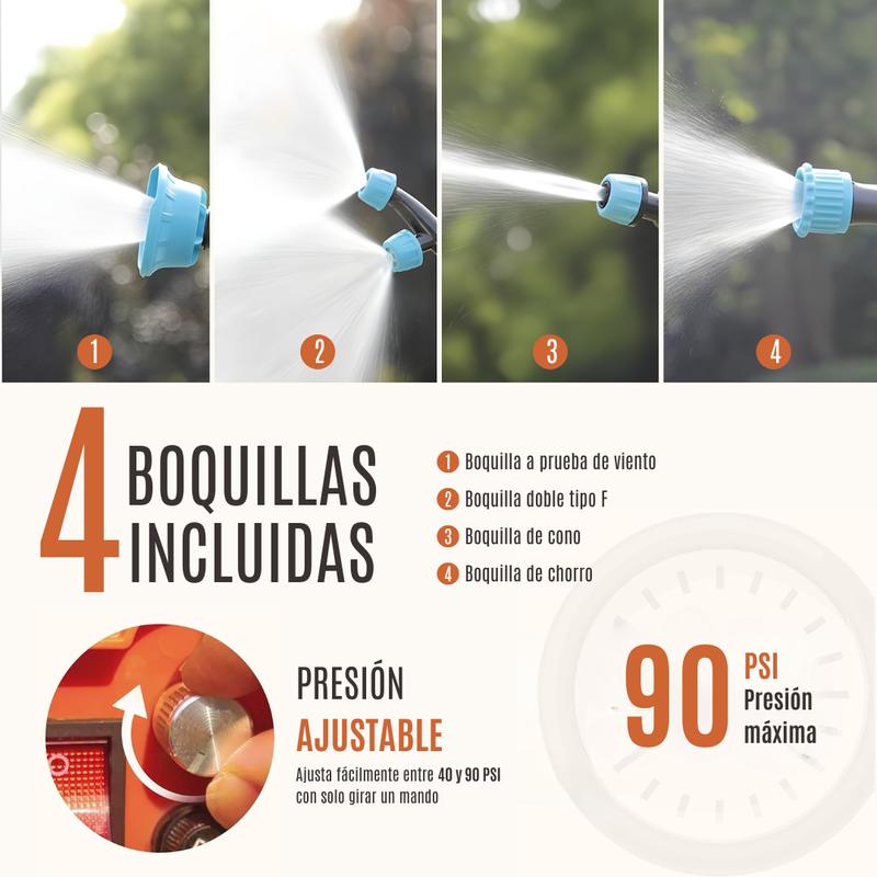 Mochila Pulverizadora a Batería 16L con Accesorios Incluidos y Asa Ajustable para Uso Eficiente