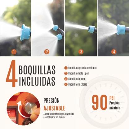 Mochila Pulverizadora a Batería 16L con Accesorios Incluidos y Asa Ajustable para Uso Eficiente