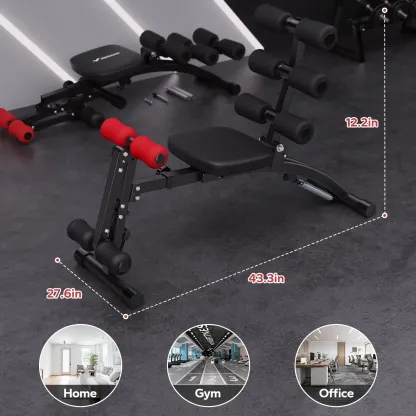 Banco de Pesas Ajustable para Entrenamiento Completo – Banco de Press para Gimnasio en Casa, Máquina de Ejercicio para Abdomen, Brazos y Piernas
