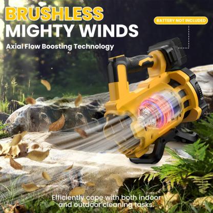 Sopladora Inalámbrica sin Batería, Motor Sin Escobillas, Compatible con Baterías DeWalt 20V, Milwaukee 18V y Makita 18V, 480 CFM, 6 Velocidades, Pantalla Digital para Jardín