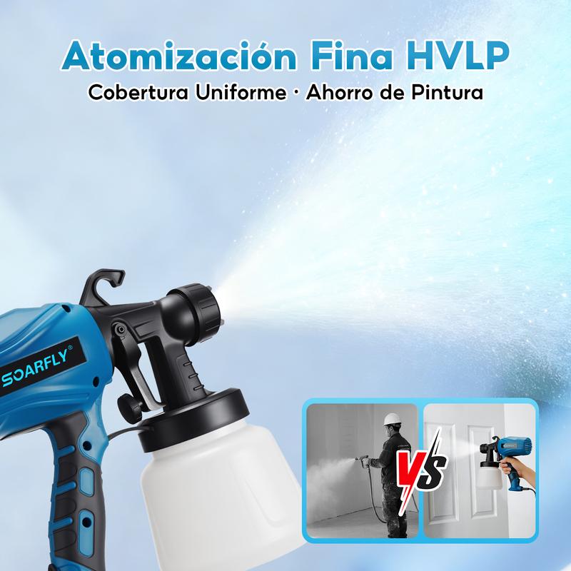 izador de Pintura Multipropósito con 3 Modos de Pulverización y 5 Boquillas para Casas, Paredes, Muebles, Cercas