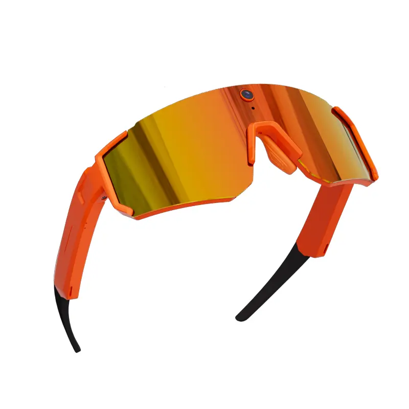 Gafas deportivas inteligentes con cámara 8MP, grabación 2K/1200P, audio Bluetooth, impermeables IP54, protección UV y asistente de voz AI