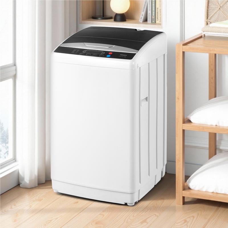 Lavadora portátil automática de 8/11.3/13.6 kg, tina de acero inoxidable, 110 V, función de lavado y centrifugado, bomba de desagüe integrada, ideal para departamentos, dormitorios, casas rodantes (RV) y espacios pequeños, 400 W.
