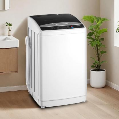 Lavadora portátil automática de 8/11.3/13.6 kg, tina de acero inoxidable, 110 V, función de lavado y centrifugado, bomba de desagüe integrada, ideal para departamentos, dormitorios, casas rodantes (RV) y espacios pequeños, 400 W.