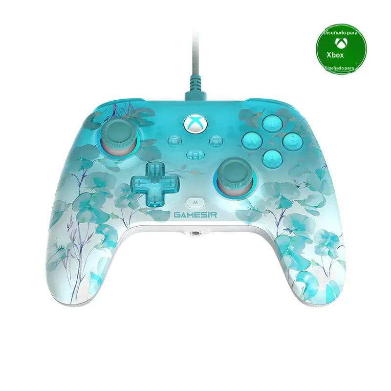 Controlador gamer con cable para Xbox y conexión inalámbrica para PC y móviles. Alta precisión y diseño ergonómico.
