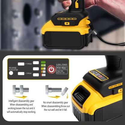 Llave de Impacto Inalámbrica de 1/2", Alto Torque 3 en 1, con Batería de Litio Recargable, Base de Carga, Juego de Dados, Brocas, Luz LED, Ideal para Mecánica Automotriz y Reparaciones