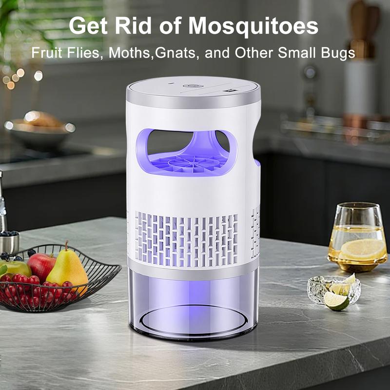 Trampa eléctrica para insectos con luz UV y ventilador de succión, diseño enchufable, captura mosquitos y moscas de forma eficiente. Ideal para casa, cocina, dormitorio y oficina.