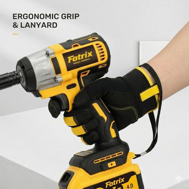 Llave de Impacto Inalámbrica de 1/2", Alto Torque 3 en 1, con Batería de Litio Recargable, Base de Carga, Juego de Dados, Brocas, Luz LED, Ideal para Mecánica Automotriz y Reparaciones