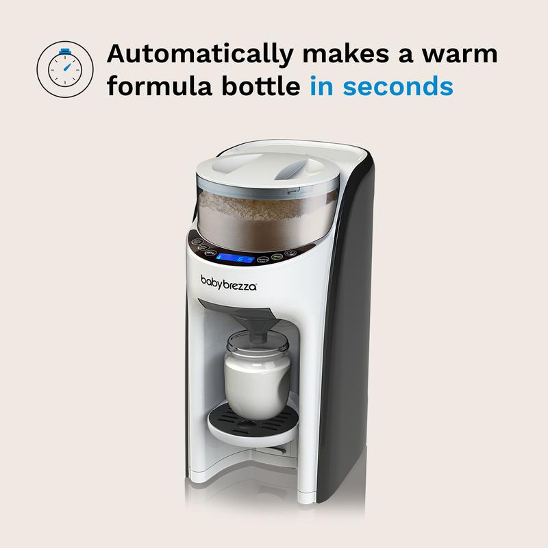Preparador automático de fórmula para bebé, mezcla y calienta el biberón al instante.