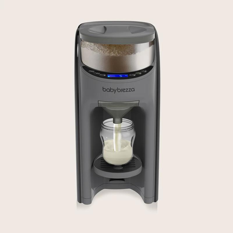 Preparador automático de fórmula para bebé, mezcla y calienta el biberón al instante.
