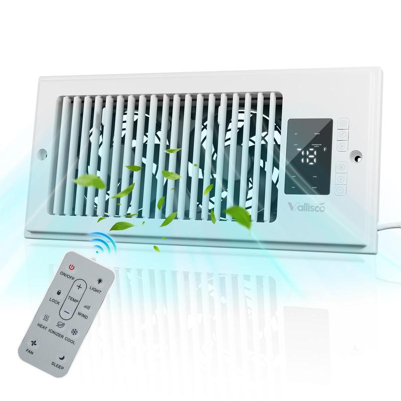 Ventilador booster para rejilla 4x10”, 10 velocidades, silencioso, con control remoto, mejora la circulación de aire en casa.