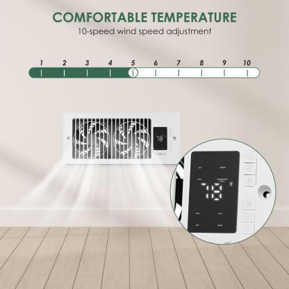 Ventilador booster para rejilla 4x10”, 10 velocidades, silencioso, con control remoto, mejora la circulación de aire en casa.