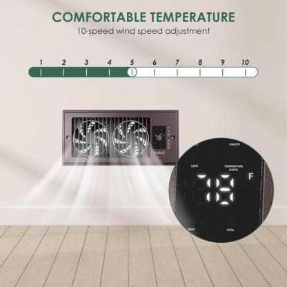 Ventilador booster para rejilla 4x10”, 10 velocidades, silencioso, con control remoto, mejora la circulación de aire en casa.